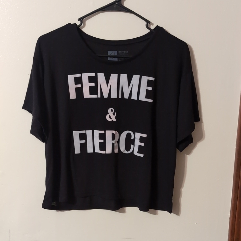 Lira Black Tee with Bold White Print